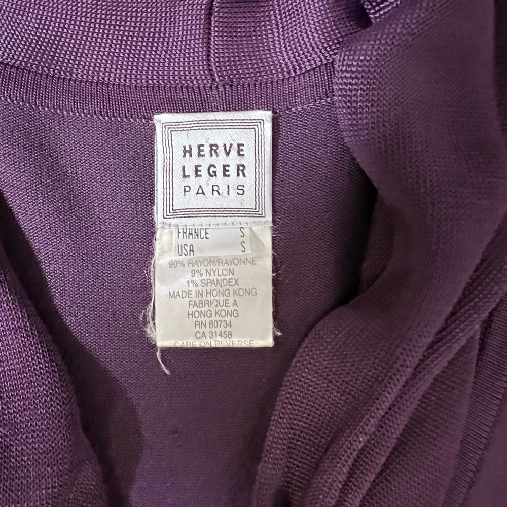 HERVE LEGER Vintage Long Sleeve Knit Top with Cowl Neck - Picture 6 of 10
